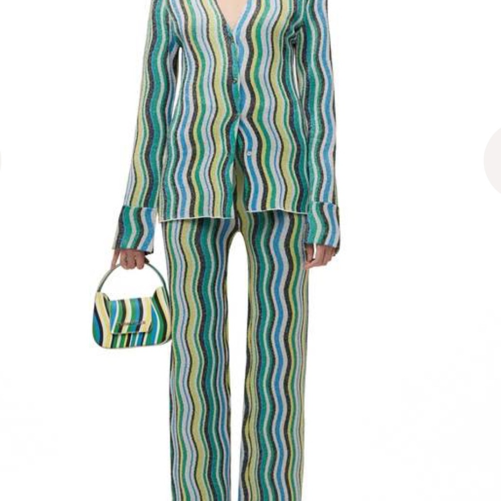 Simon Miller Green and Blue Striped Jumpsuit